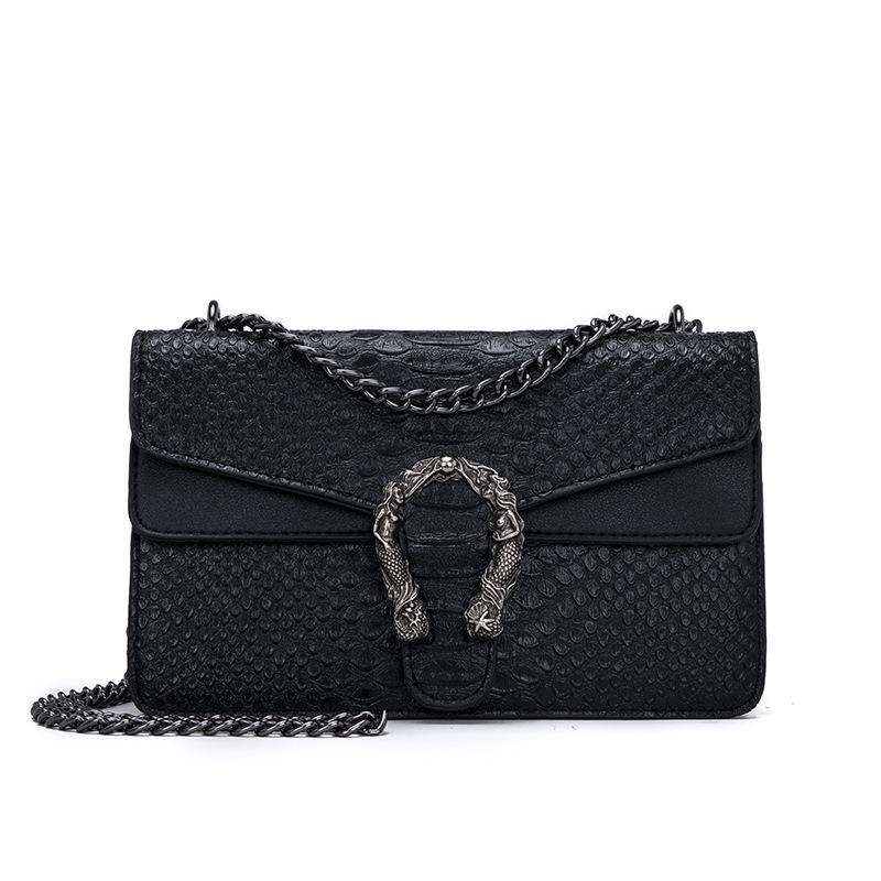 Korean version of the small square package 2020 summer new fashion Bacchus bag embossed shoulder bag serpentine chain messenger bag handbag