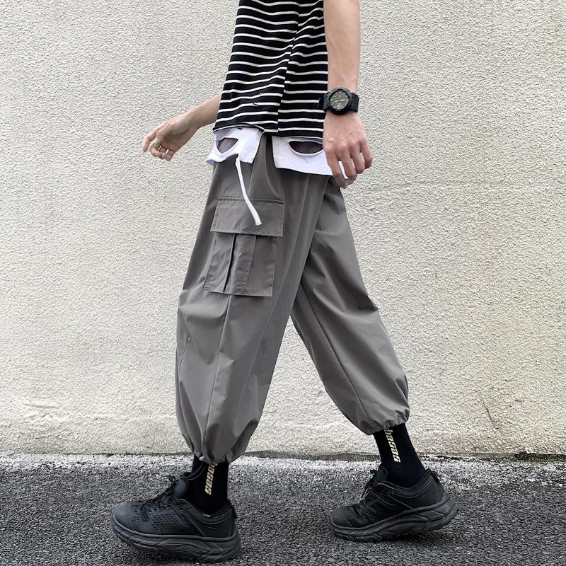 

iiDossan Men Solid Casual Pants Summer 2020 New Hip Hop Harem Pants Joggers Men Ankle-Length Women Streetwear Cargo, Black
