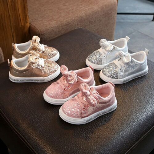 

1-3 Years Toddler Baby Girls Bow Sequin Crib Shoe Trend Casual Shoes Dress Shoes