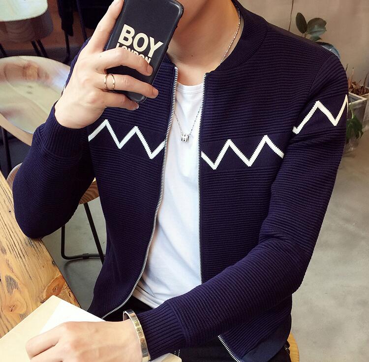 

Winter high quality knit Jacket coat men fashion patchwork outerwear zipper cardigan male casual stand collar clothing plus 5XL, Red
