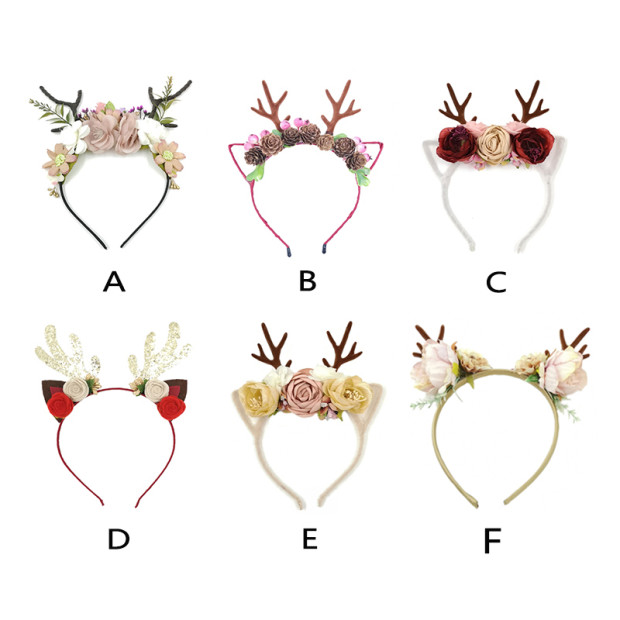 

Christmas Stylish Headbands Hair Accessories Cute Antler&flower Shape Children Headband