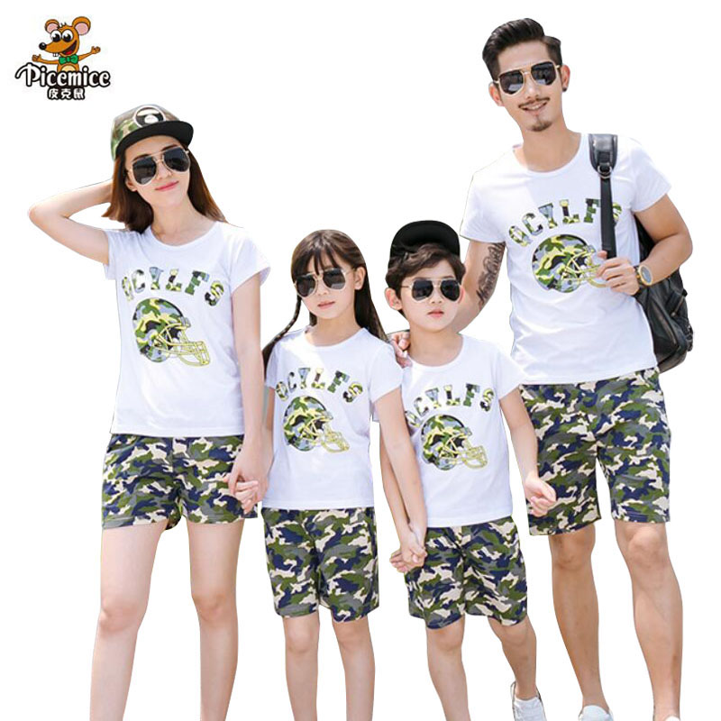 

Plus Size Family Clothing 2020 New Summer Family Matching Outfits Father Boy Mother Daughter Cotton Shirts Shorts Pants set