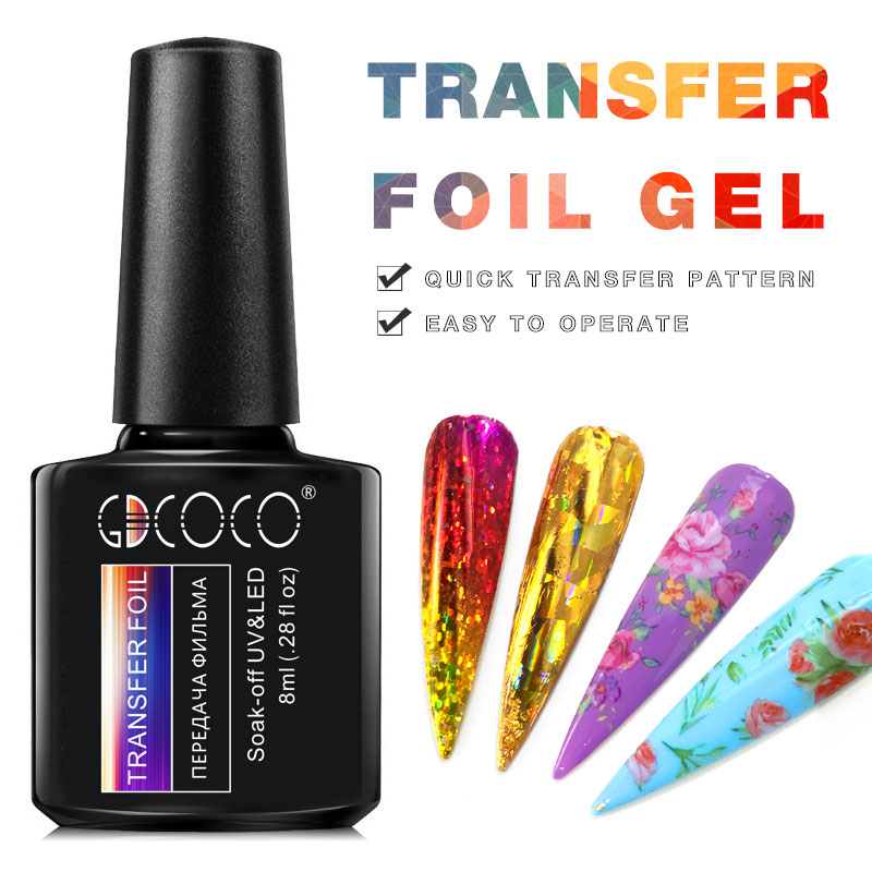 

Transfer Foils Gel Nail Polish Metal Color Varnish Soak off UV LED Gel Lacquer, Foilgel