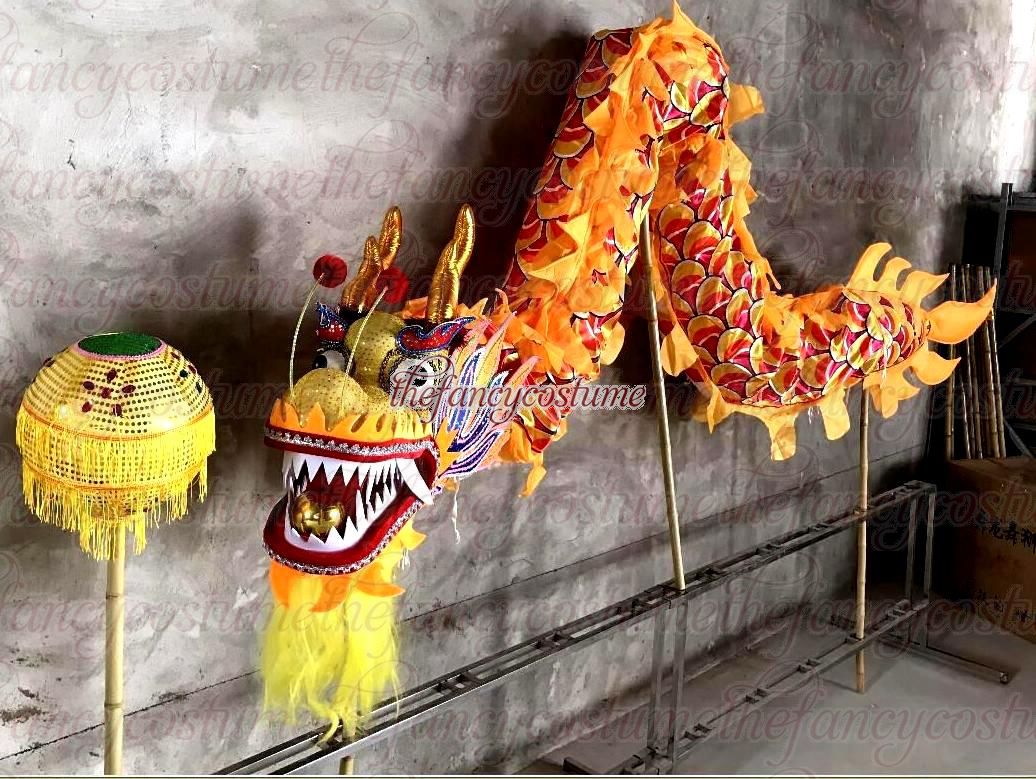 

Summer Fun Size 5# 4m silk print fabric students Chinese DRAGON DANCE game festival mascot costume china special culture holiday party, Blue