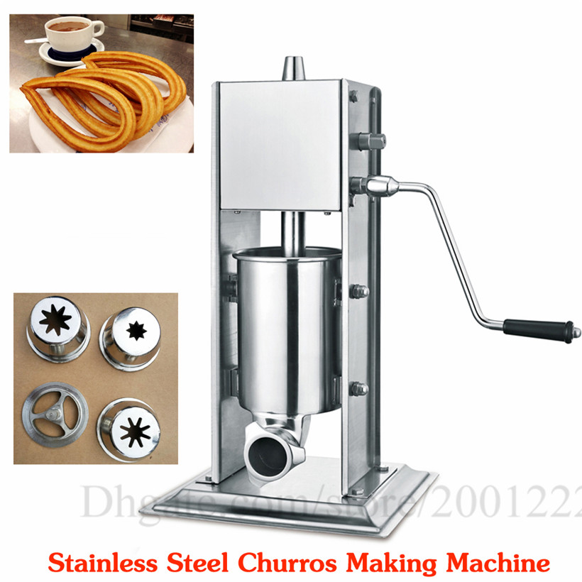 

Commercial 3L Churro Extruding Machine Stainless Steel Spanish Churros Maker Machine Manual Churros Filling Machine Brand New