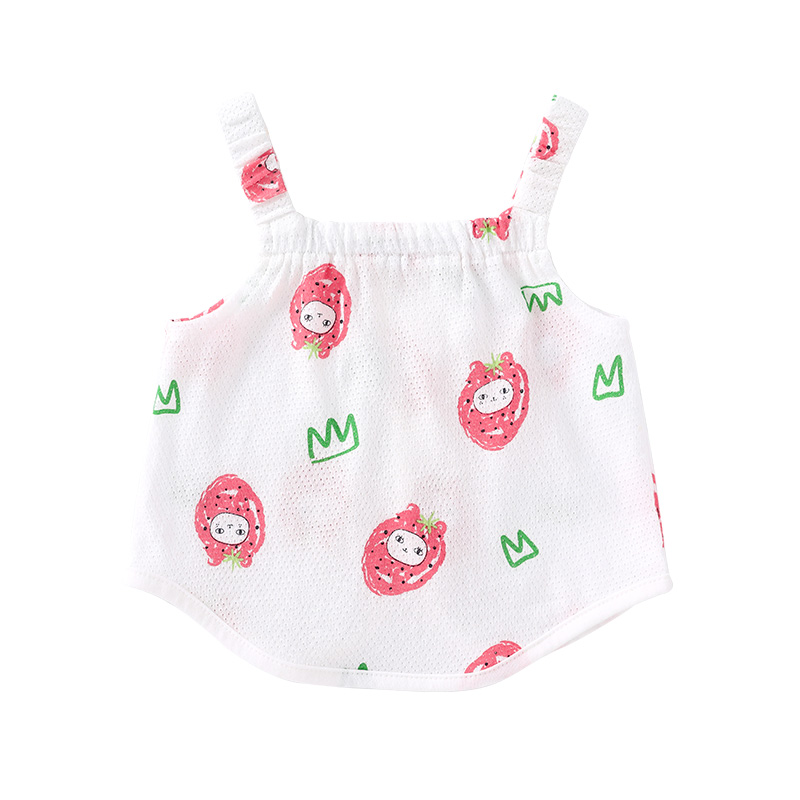 

Pureborn Toddler Baby Girl Tops Sleeveless Printed Baby Girl Shirts Breathable Eyelet Cotton Pull-over Summer Clothes, Green