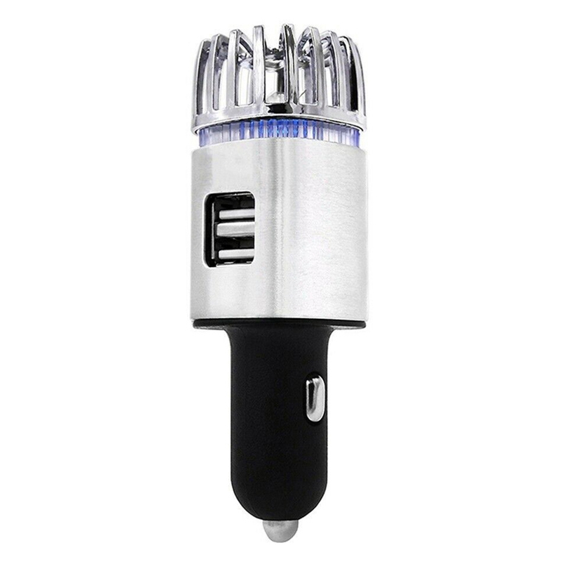 

New 2 In 1 Car 2 USB Fresh Air Ionic Purifier Oxygen Bar Ozone Ionizer