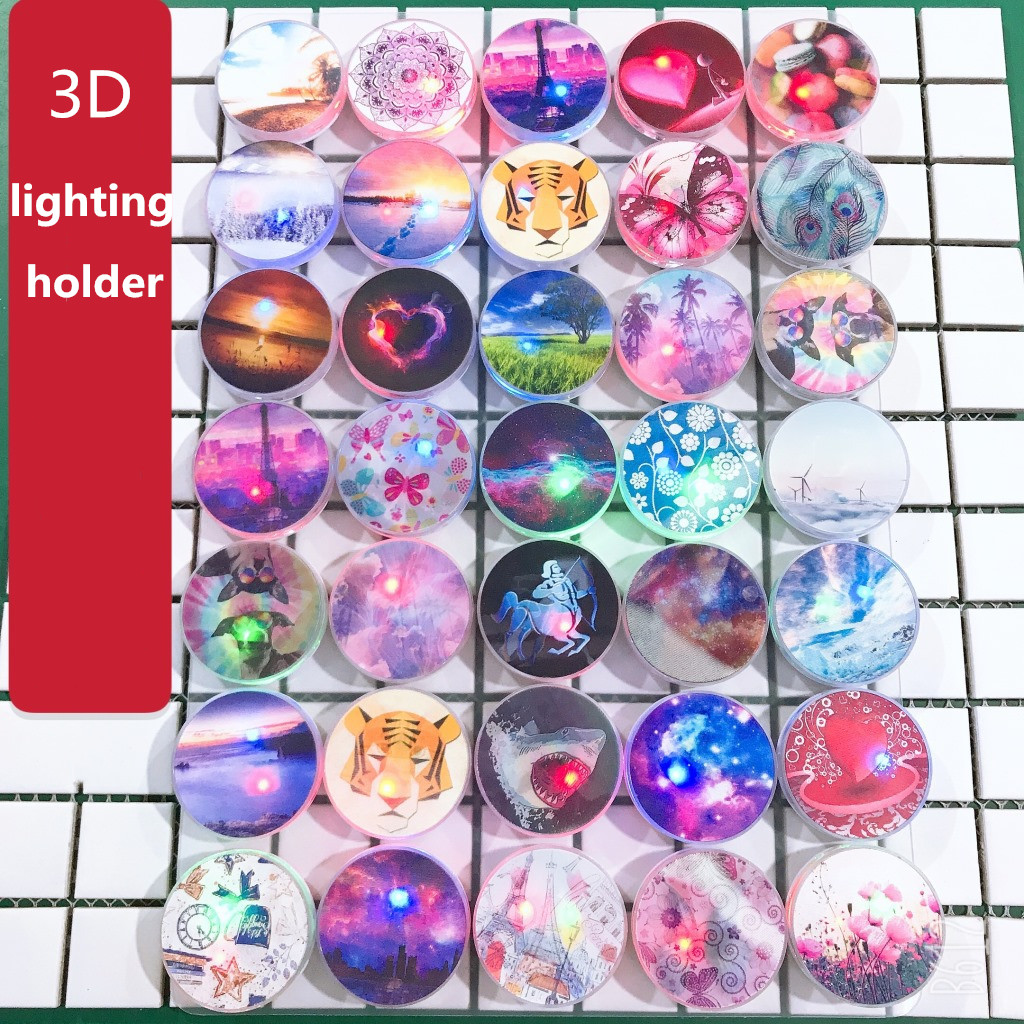 

lighting phone stand Holder bracket for iphone universal LED light cartoon mobile phone bracket Christmas gifts, Mixed pattern