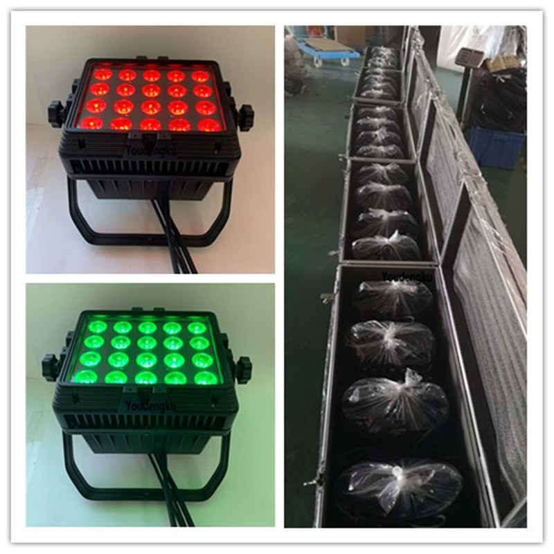 

4 pieces with flightcase 20x18w 6 in1 rgbwa uv outdoor led wall washer light waterproof city color led
