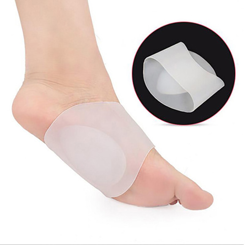 

USHINE arched vaulted soles Fasciitis silicone shoe insert spurs foot care flat feet socks cushion pads orthopedic insoles, White