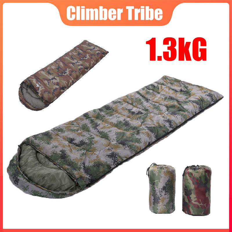 

Outdoor Adult Camping Sleeping Bag 1.3kg 4 Season Camouflage Sleep Bags Spring Envelope Trekking Travel Household Portable /60