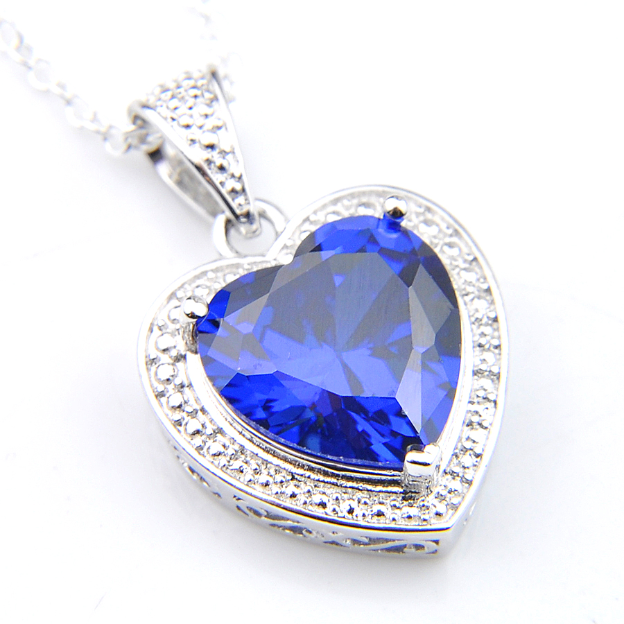 

Luckyshine 12 Pcs Heart-shaped Mix Color Garnet Peridot Topaz Gems Pendants 925 Sterling Silver Necklaces Women Pendants Jewelry 8 Color