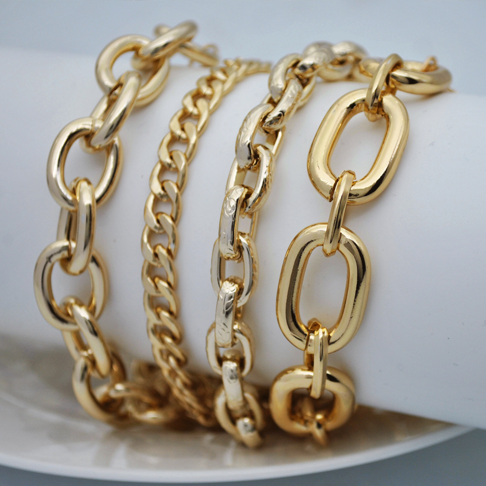 

Exaggerated thick metal aluminum chain bracelet color-proof hip-hop punk bracelet