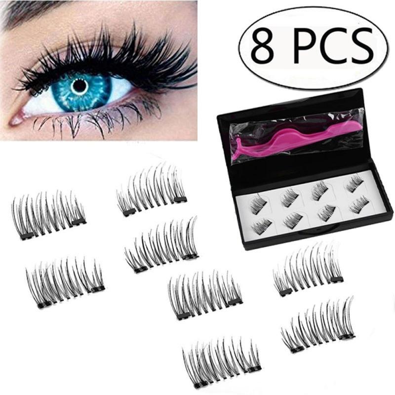

3D Eyelash Extension Makeup Beauty Extension Maquillaje False Eyelashes Natural 4 Pair False Eyelashes Magnet Fiber Tools