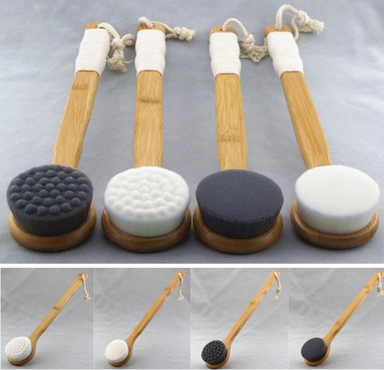 

Long Handle Bath Brush Shower Body Back Cleaning Scrubber With Bamboo Handle Superfine Fiber Exfoliating Brush Skin SPA Bath Supplies