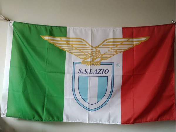 

Italy S.S. Lazio SpA Flag 3x5FT 150x90cm Polyester Printing Fan Hanging Hot Selling Flag With Brass Grommets Free Shipping