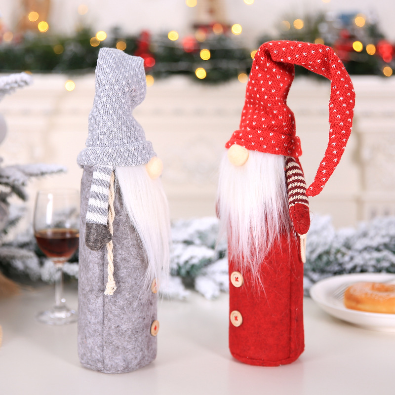 

Christmas Decoration For Home Xmas Wine Bottle Cover Ornaments Merry Christmas Tree Decor Navidad New Year Festive Atmosphere