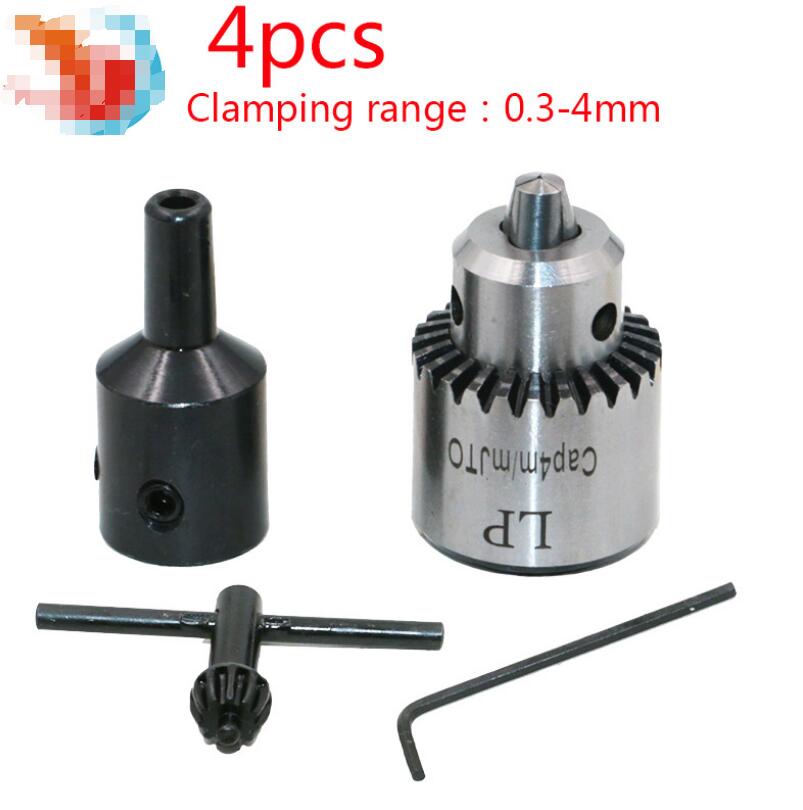 

DIY Metal Stable Keyed Holder Mounted Lathe Tool Drill Chuck Mini Accessories 0.3-4mm Taper Parts Electric Angle Grinder Adapter