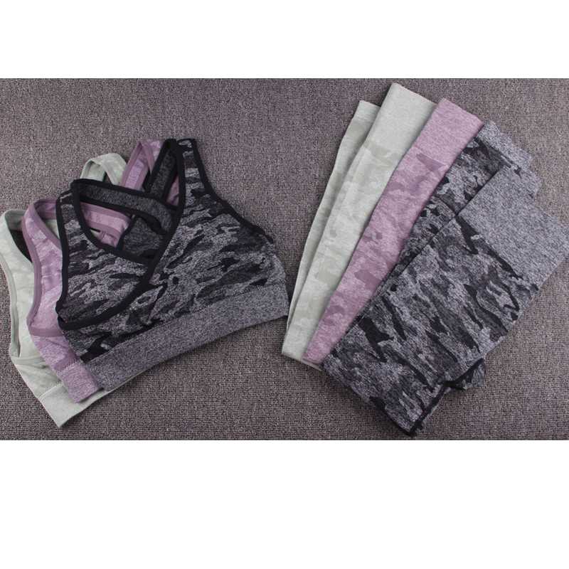 

Women Gym Set Clothes 2 Piece Yoga Set Sports Bra and Leggings Jogging Seamless Workout Sports Tights Women Fitness Suit, Green pants