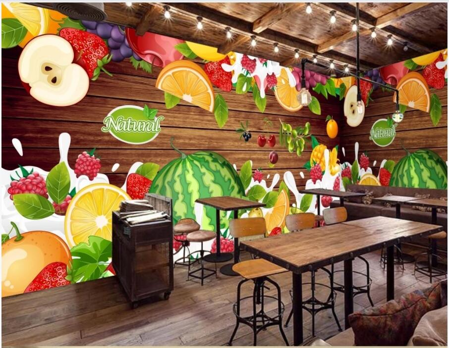 

3d wallpaper custom photo Green fresh fruit shop tv background home decor 3d wall murals wallpaper for walls 3 d living room, Non-woven wallpaper
