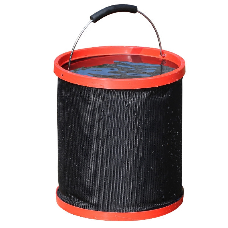

Super sell-12L Thickened Oxford Folding Water Bucket Outdoor Travel Camping Fishing Bucket Large Capacity Vehicle Cleaning Bucke, Black