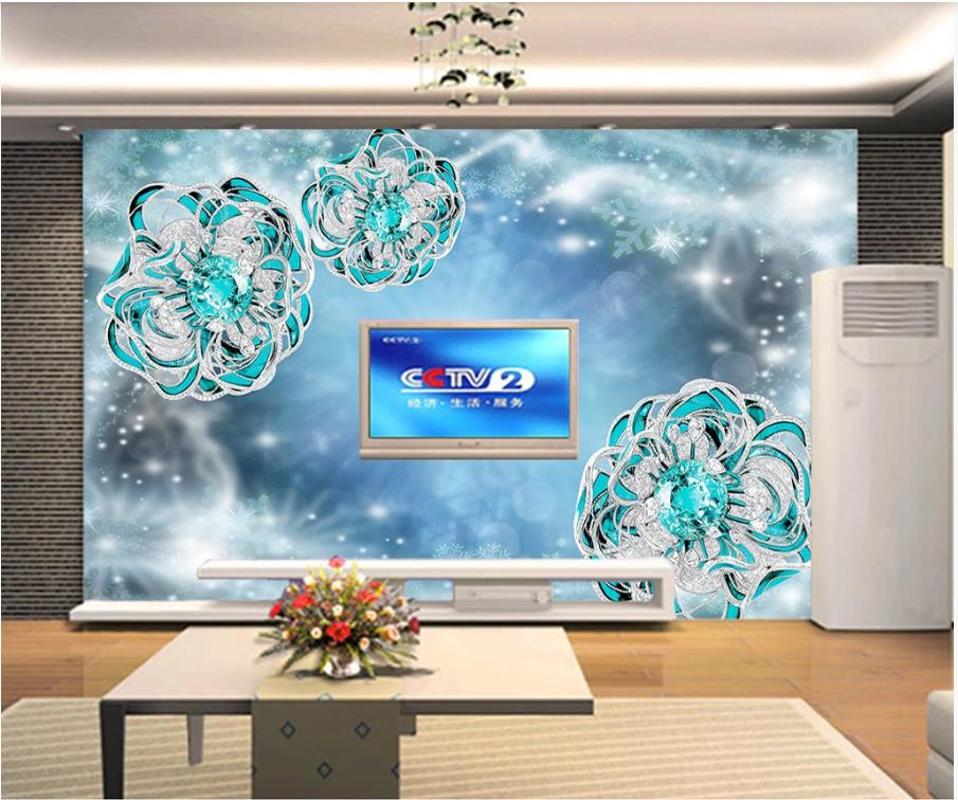 

Custom photo wallpaper 3d murals wallpaper for walls 3 d Gorgeous Fantasy Starry Jewelry Flowers Jewelry wall papers, As pic