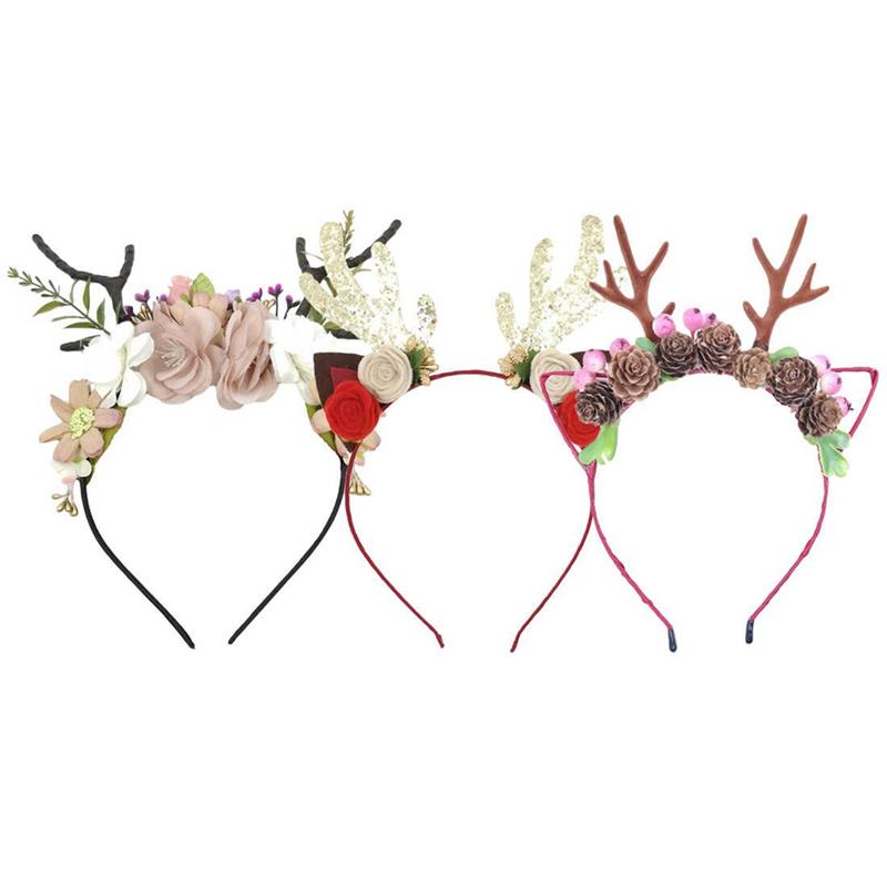 

1pc Elegant Headband Fashion Antler Flower Decor Hair Hoop Party Headband For Kids Stage Show Decoration Accessories Headwear