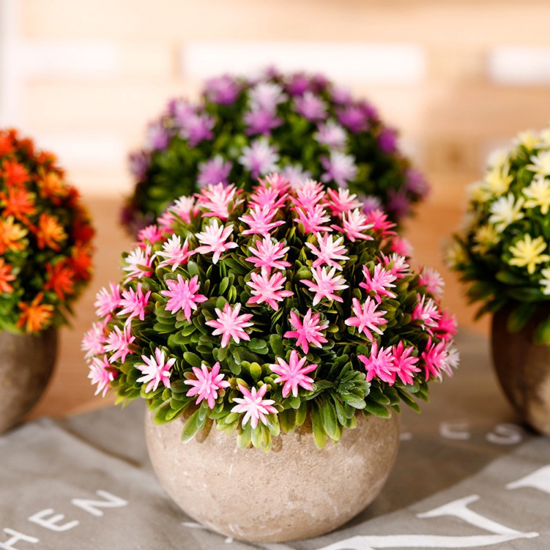 

Artificial Simulation Gypsophila Bonsai Flowers Tree Pot Fake Potted Plant Home Table Decoration