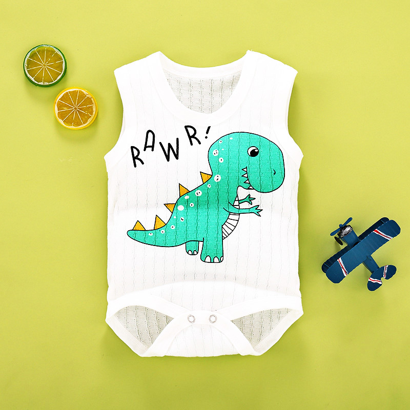 

1-4 years jumpsuit baby cotton thin section sleeveless triangle hammock white background panda white background lion foundation