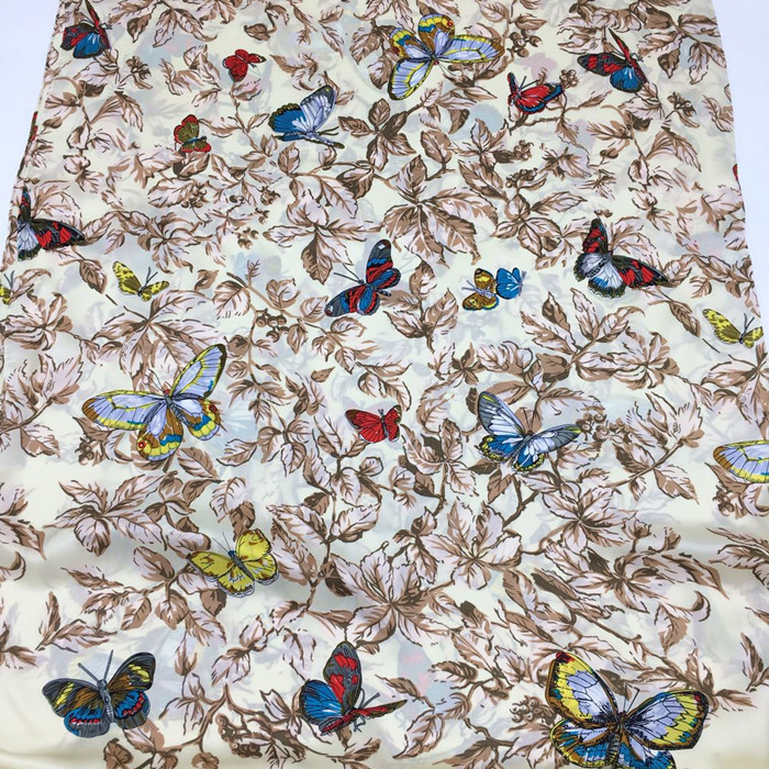 

Wholesale-New brand silk scarves 180CM - 65CM 100% silk material print Flower butterfly pattern hand hemming long scarf for women