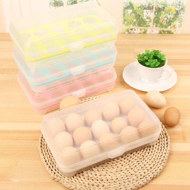 

Plastic Egg Tray Holder Storage Container Organizer Bin With Lid For Refrigerator Fridge 1 Pcs