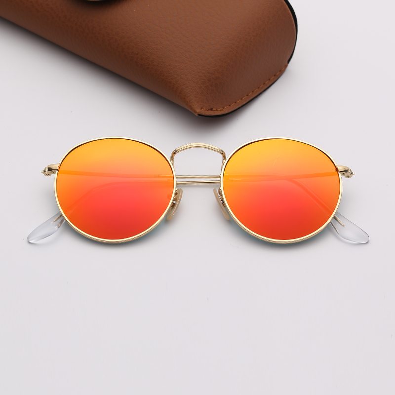 

Designer Sunglasses Fashion Sun glasses Round Metal Mens Womens Sunglasses UV400 Protection Lenses with Leather Case and Retail Package, White;black