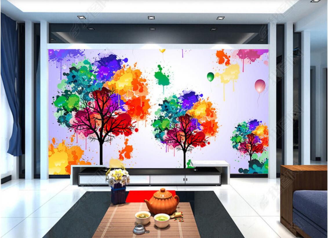 

3d wallpaper custom photo mural Colorful tree tv background wall paper design murals wallpaper for walls 3 d, Pictures show