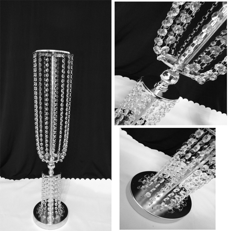 

2pcs Acrylic Crystal Flower Wedding Vases Lead Road Wedding Decor Centerpiece Event Table Decoration 80cm Height