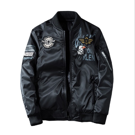 

Mens Designer Jackets Double-sided Wear 2019 Autumn New Casual Thick Flight Male Clothing 3 Colors Plus Size Asian M-4XL, Army green