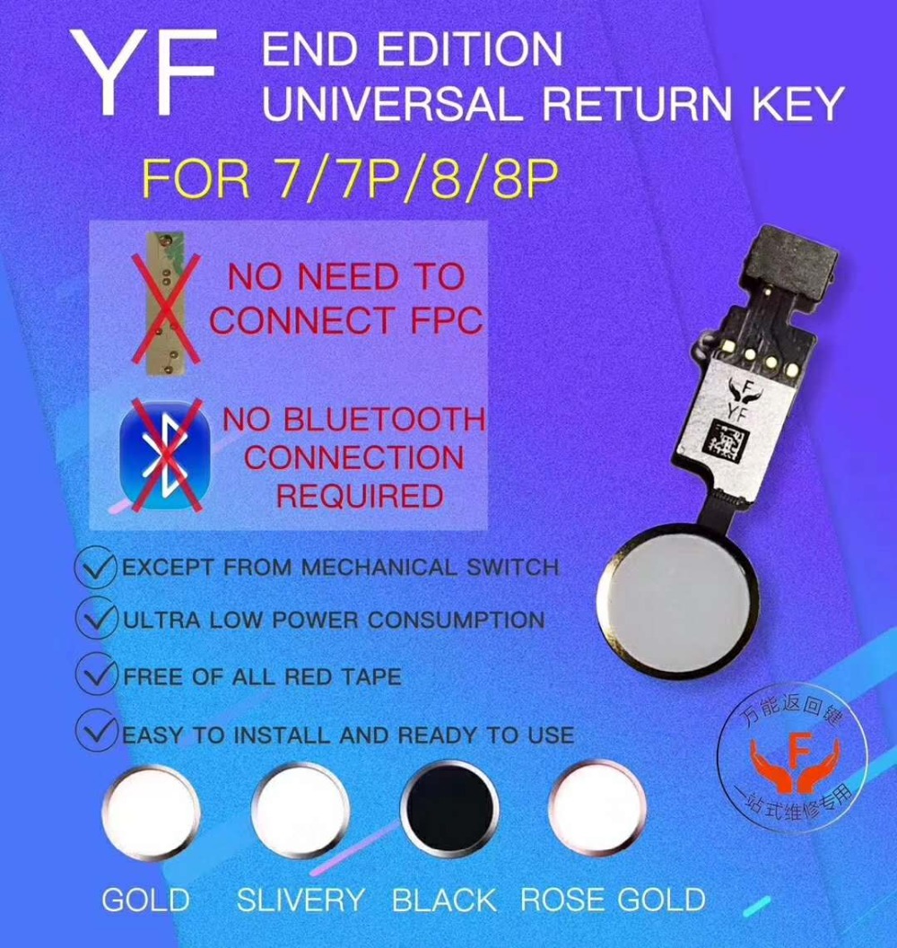 

YF Quality New Universal Home Menu Button Return Key Flex Cable Replacement For iPhone 7 7 Plus 8G 8 Plus No Touch ID