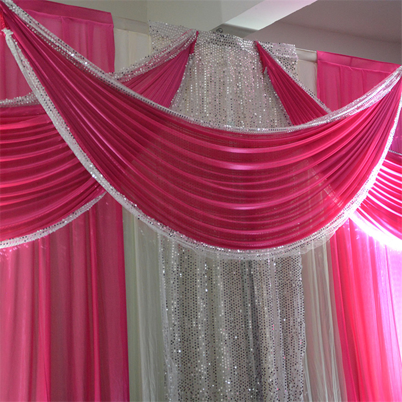 

3*6M (10x20FT) Wedding Backdrop wedding Stage Curtain with Luxurious Sequin Swag wedding Decoration