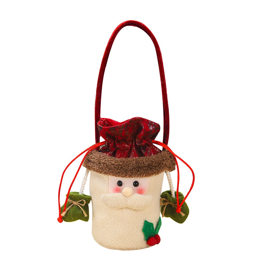 

1PC Christmas Gift Storage Bag Drawstring Candy Toy Pouches Xmas Home Party Decoration Kids New Year Gifts