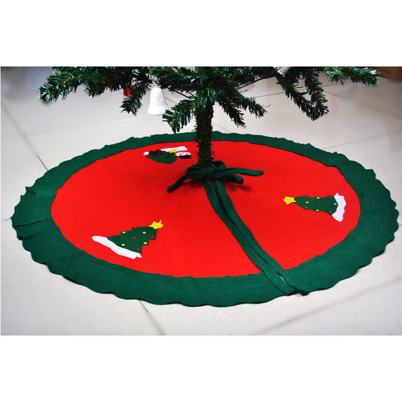 

1pcs free shipping 80cm Christmas tree skirts Red Christmas tree decorations