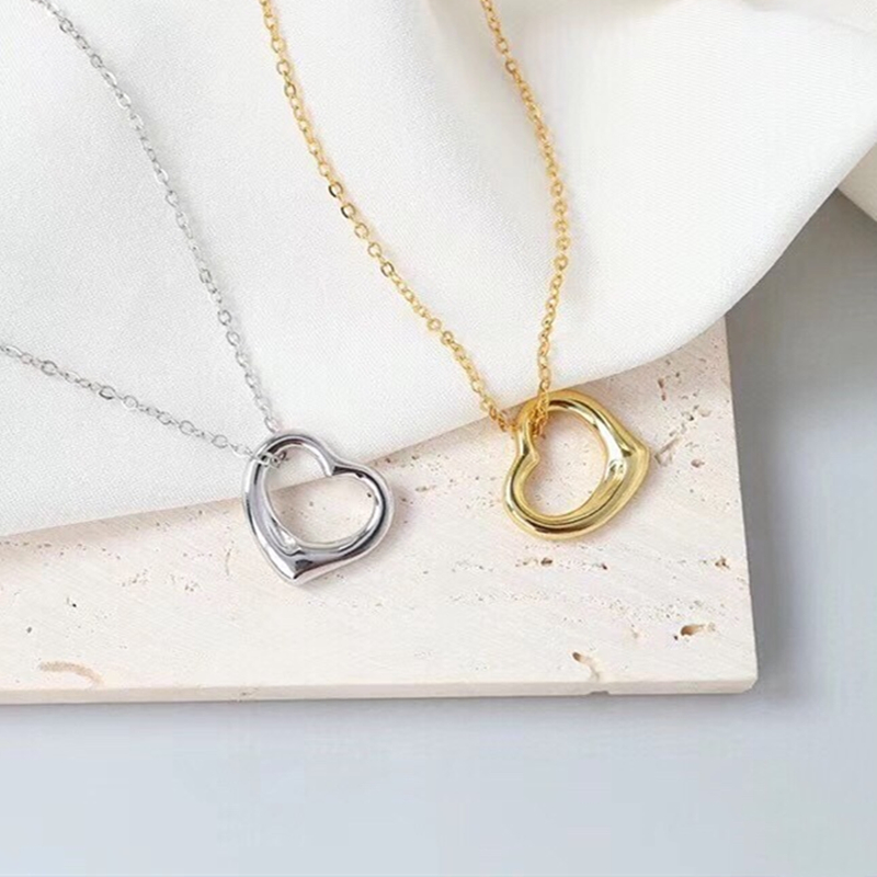 

High Quality Open Heart Pendant Necklaces S925 Sterling Silver Jewelry For Woman Girls Birthday Valentine Best GIFT