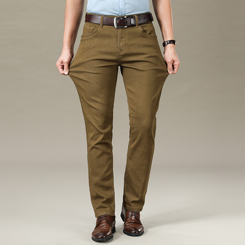 

Available Advanced Stretch Loose Straigh Classic Straight Business Work Stretch Casual Long Pants Streetwear Jeans, Orange