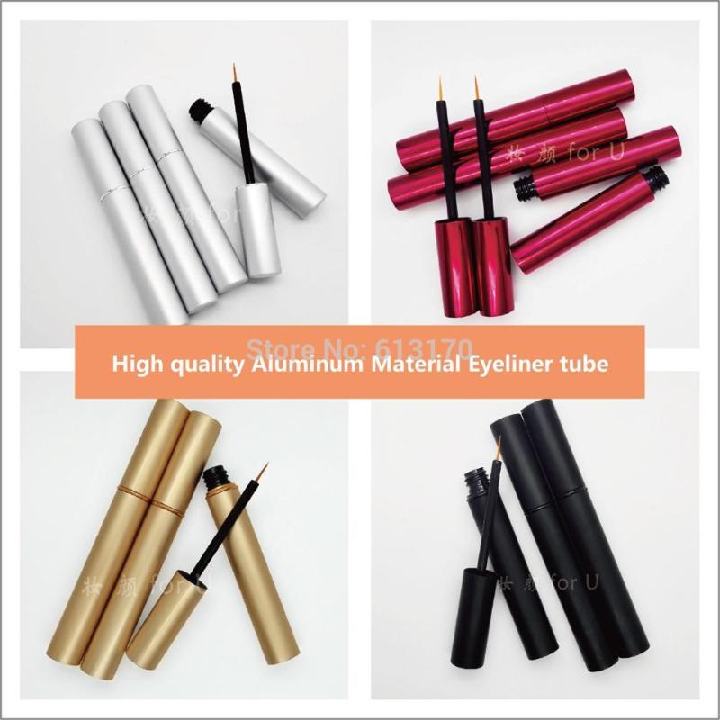 

New arrival 3.5ml Aluminum Eyeliner tubes 4ml Empty Eyelash Bottles Gold,Silver,Red,Black,DIY make up Cosmetic packing container