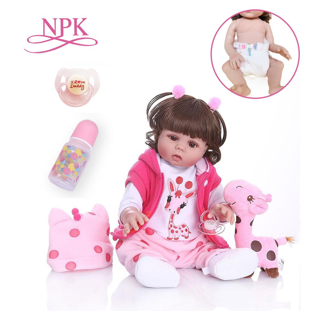 Realistico Cute Girl Newborn Bambola reale 22/" CORPO PIENO in silicone VINILE Bambole Reborn