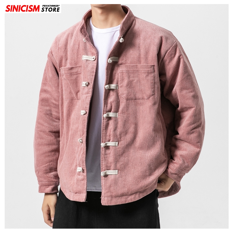 

Sinicism Store Men 2020 Corduroy Autumn Winter Solid Parkas Jacket Men Chinese Style 5XL Clothing Male Vintage Thick Warm Coats, Coffe(asiansize)