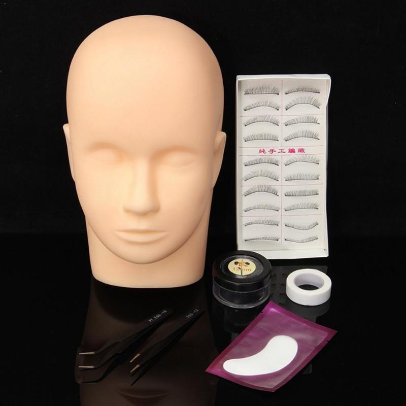 

1set Hot Selling Fake Head Implant Eyelash Model Beauty Head Convenient To Use Extensions Fake Easy Eyelash Practice Makeup T3X1