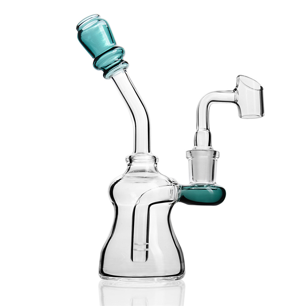 

Cheap Bong glass Dab rig water pipe 14mm glass banger mini for dabs smoking hookah heady mini bubblers recycler oil rigs