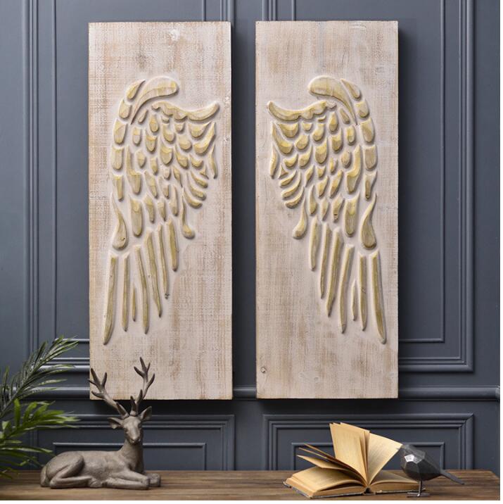 Wooden Wings American Home Decorative Objects Wall Decoration Solid wood porch household ornaments Cafe Hotel Restaurant-image-478372248