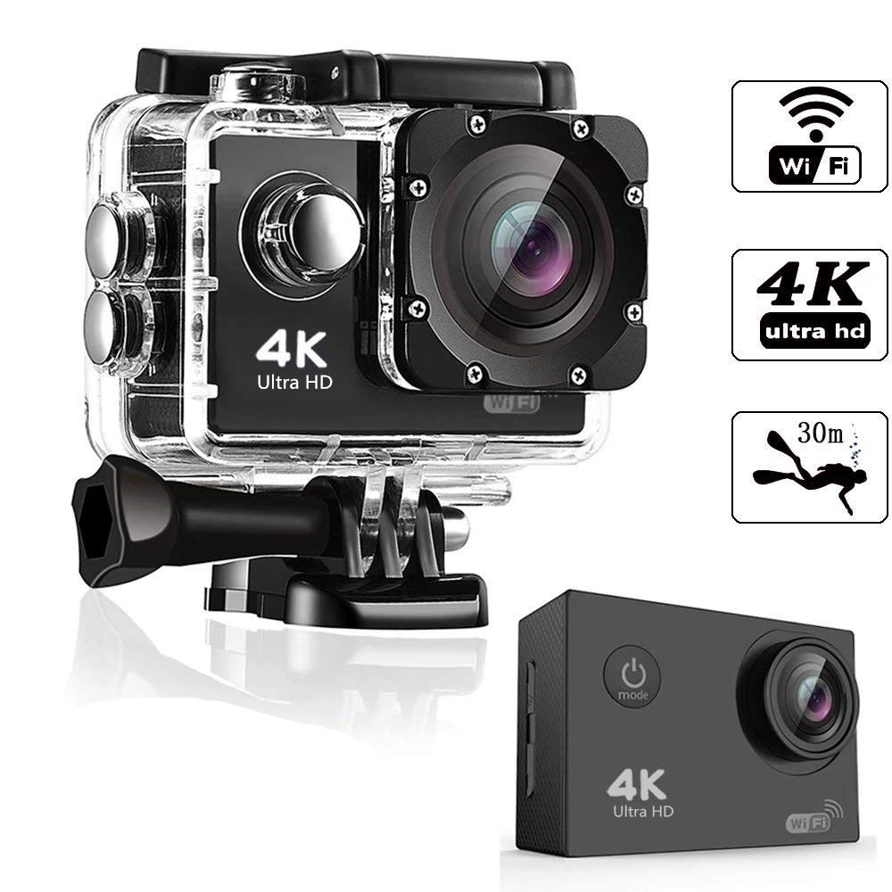 

HD 4K WIFT action Camera vedio digital Camcorder 30M sport DV 2.0 inch Screen 720P waterproof Helemt Cam