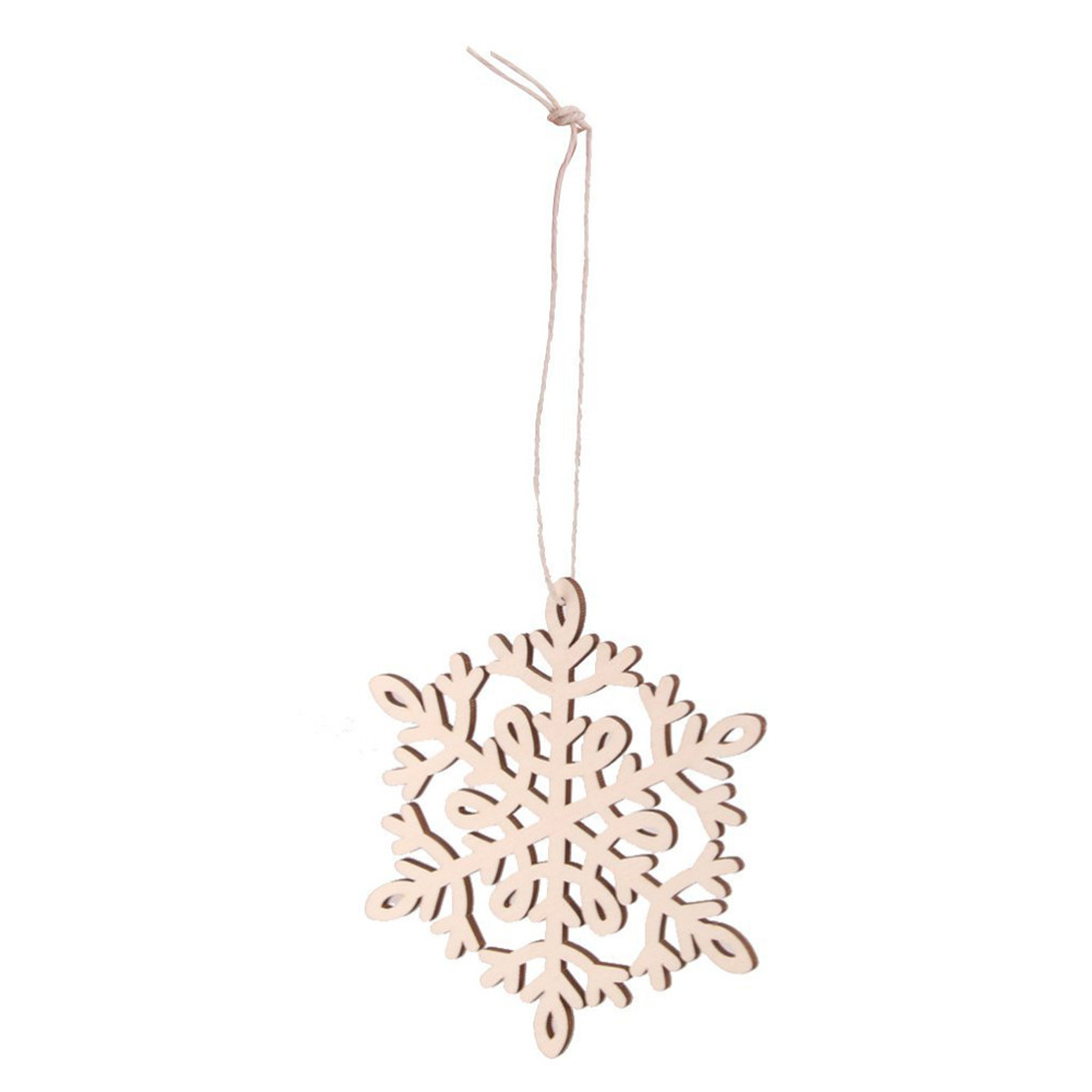 

10 Pcs Wood Snowflake Embellishments Rustic Christmas Decorations For Home Xmas Tree Hanging Ornament Navidad Decor