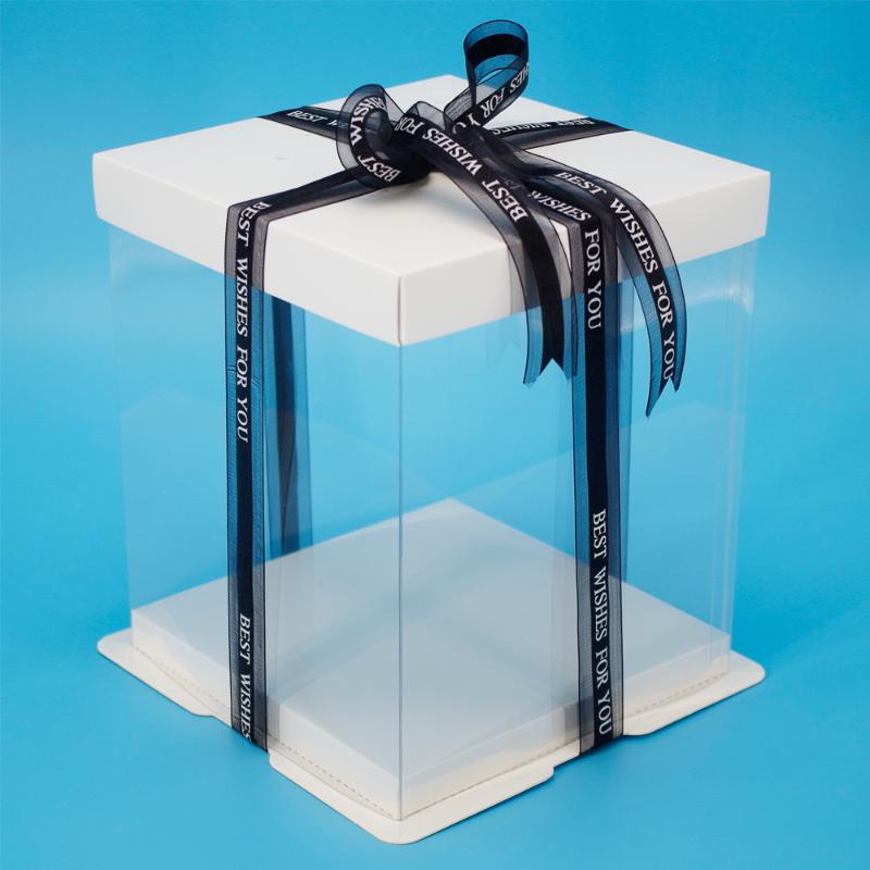 

17*17*20.5cm High Quality Transparent Clear Square Cake Box for Birthday Cake 6 inch Package Box